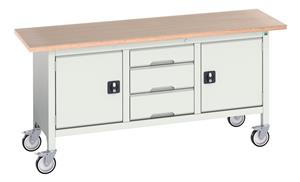 Verso Mobile Work Benches for assembly and production Verso 1750x600 Mobile Storage Bench M22